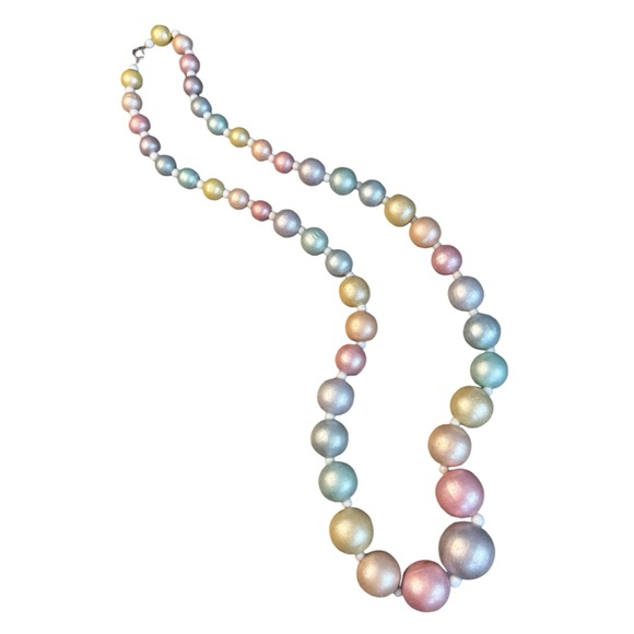 Jewelry - Vintage 80’s Pearlescent Pastel Beaded Necklace